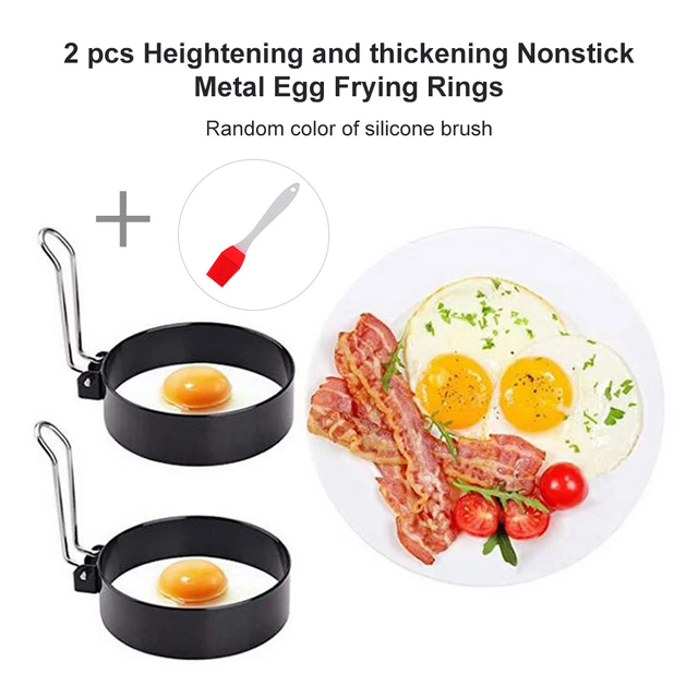 Egg Rings Silicone For Fried Eggs, Non Stick Egg Cooking Rings,round  Pancake Mold,non Stick Silicone Ring For Eggs, 4 Pack Fried Egg Mold With  An Oil