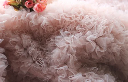 1 ярд темно красная 3D гофрированная сетка свадебная ткань персик телесный