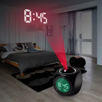 

New LED Fashion Attention Projection Digital Weather LCD Snooze Alarm Clock Projector Color Display LED Backlight Bell Timer