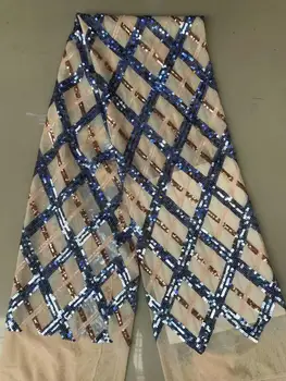 

wholesale price sequins Embroidered Nigerian Laces Fabric High Quality French Tulle Lace Fabric With Sequins FFD-1015