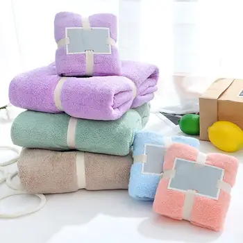 

Home textile products High-density coral fleece gauze scarf. Bath towels two-piece suit полотенце