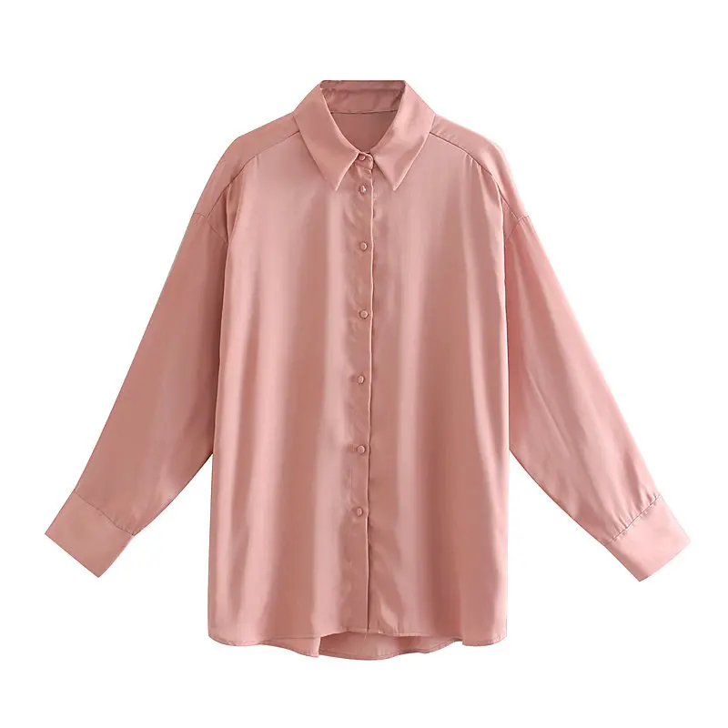 Новые женские элегантные однотонные мягкие повседневные рубашки с длинным рукавом, шифоновые блузы, топы LS4147