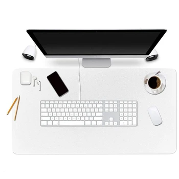 

Desktop Protection Pad 90X 45 cm Pu Leather Desk Pad Ink Absorbent Finishing Bag Comfortable Writing Surface White