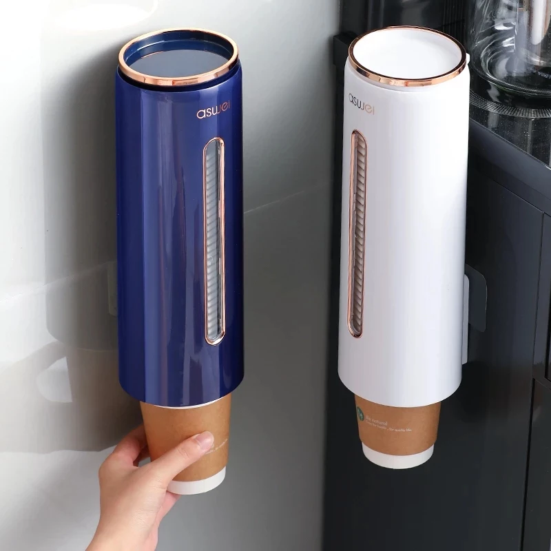 Paper Cup Dispenser Holder Automatic Disposable Cup Storage Rack Wall Mounted Holder Organizer Water Dispenser Cups Stand