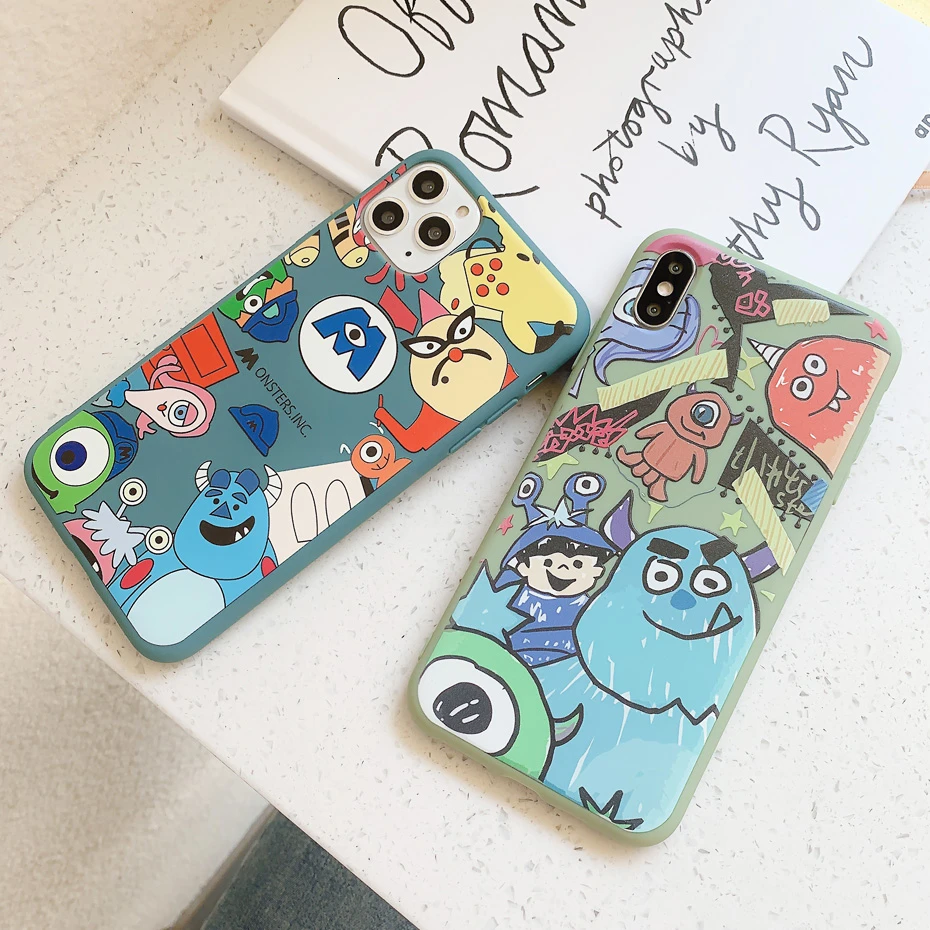 Cartoon Monster University Case for iPhone 11 Pro XR XS Max Phone Case for iPhone 8 7 6 6S Plus 11Pro Cartoon Soft TPU Cover