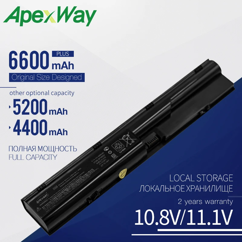 Apexway 6-ячеечный Аккумулятор для ноутбука HP ProBook 4330s 4331s 4430s 4431s 4435s 4436s 4440s 4441s 4540s 4530s