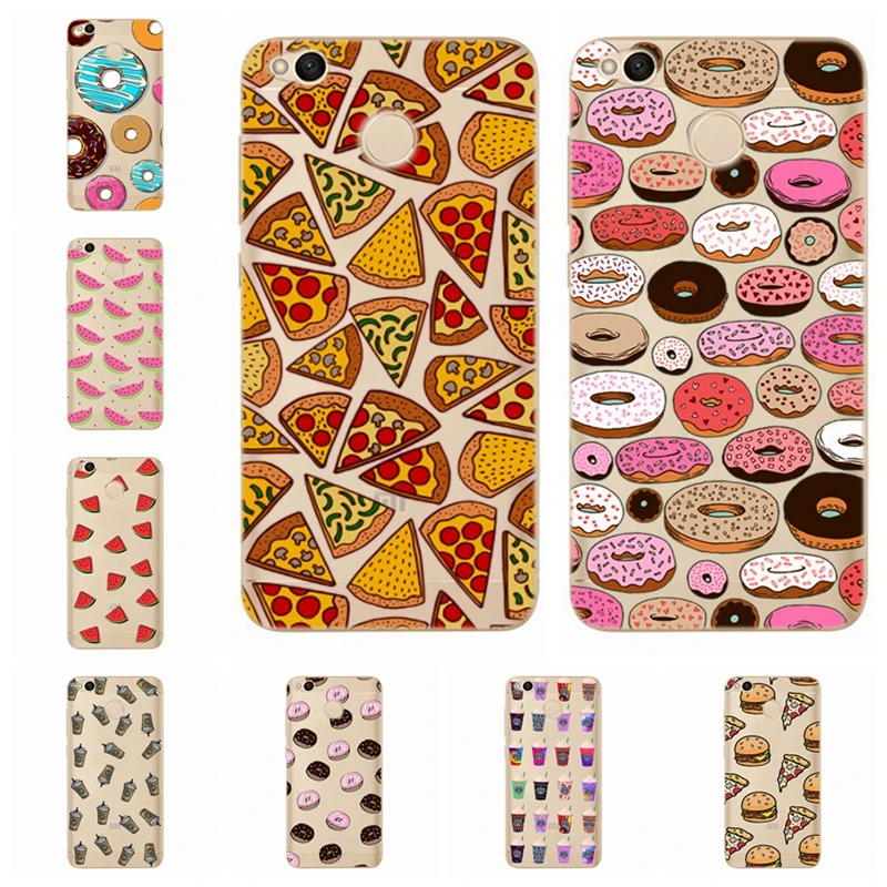 Cute Case For Xiaomi Redmi 4X Note 3 4A Candy Doughnut Drawing TPU Mobile Phone Cases Mi A1 4 Pro Cover X094 | Мобильные телефоны и