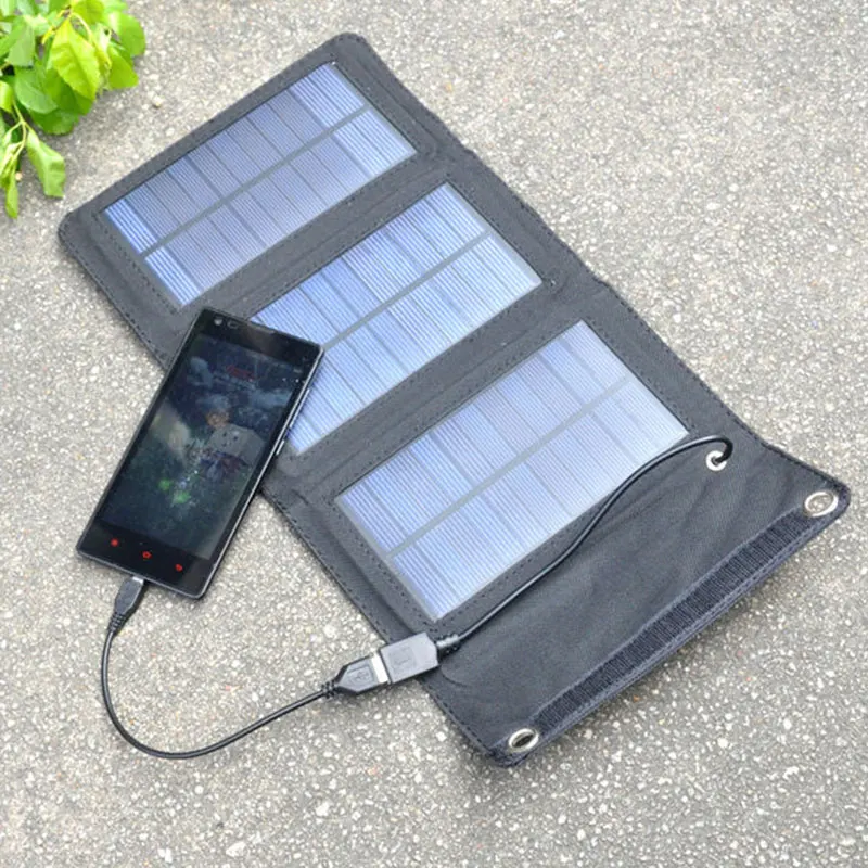 5 Вт Складная солнечная батарея USB пакет для мобильного телефона черный зарядное устройство портативный банк