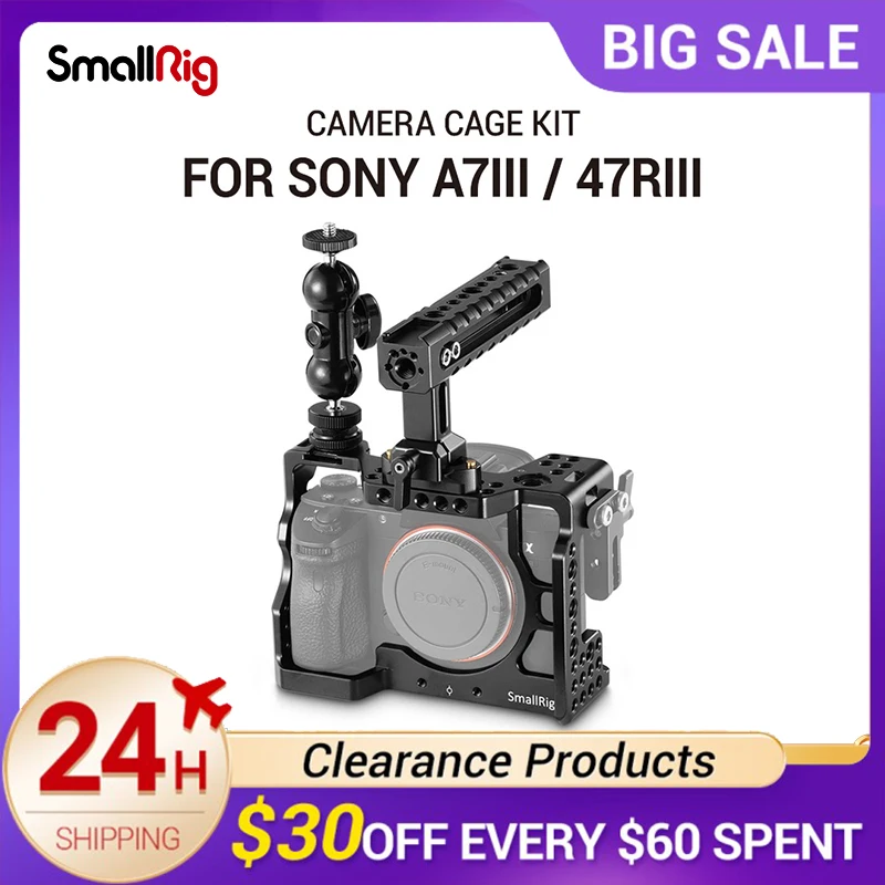 SmallRig a7m3 a7iii Camera Cage Kit for Sony A7RIII/A7III Cage With Nato Handle + Double