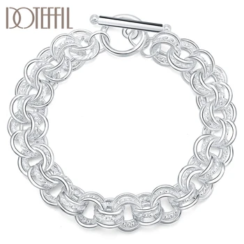 

DOTEFFIL 925 Sterling Silver Geometric Many Circle Bracelet For Women Wedding Engagement Party Jewelry