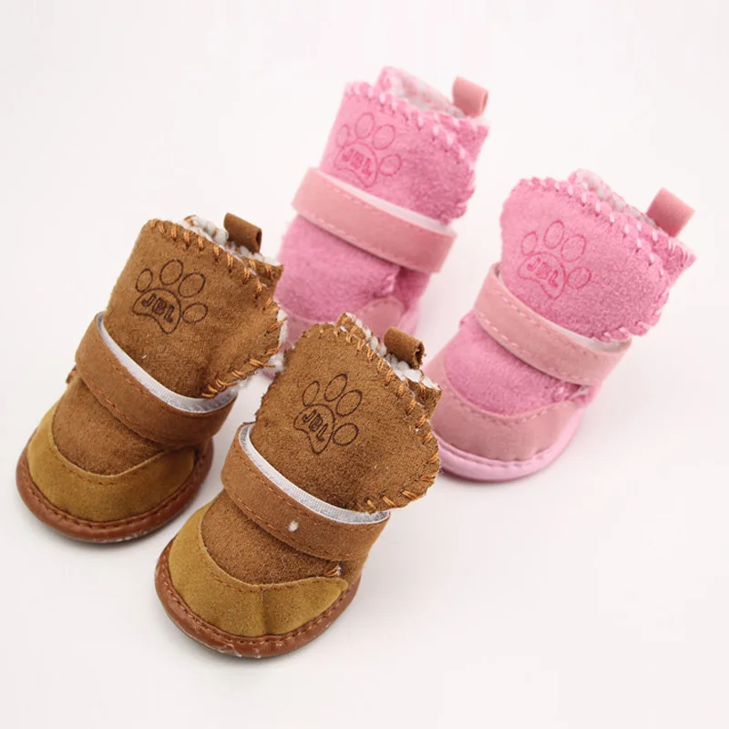 Cat Shoes Cotton Blend Snow Walking Dog Shoes Cute Dog Boots Pet Supplies 4 Pcs Winter Warm Shoes For Dogs Puppy Sneakers