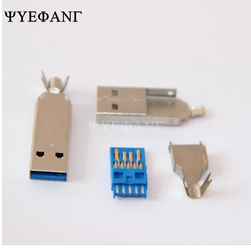 5 шт. DIY USB 3 0 штекер разъем для пайки тип линии хвостовой в 1 Высокоскоростной