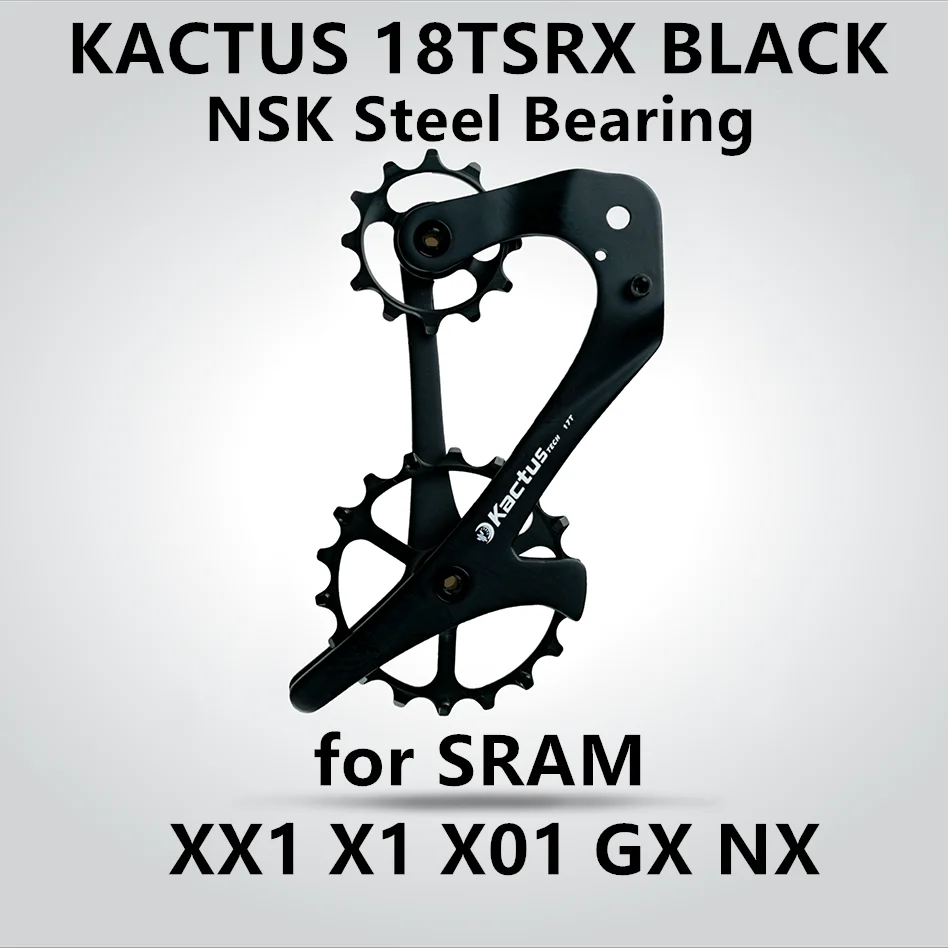 BK NSK Steel Bearing KUCTUS 18TSRX велосипедный задний переключатель углеродное волокно 12/18 т керамический подшипник Jockey колеса Набор велосипед шкив Колесная для SRAM X1 XX1 GX NX - Цвет: BK NSK Steel Bearing