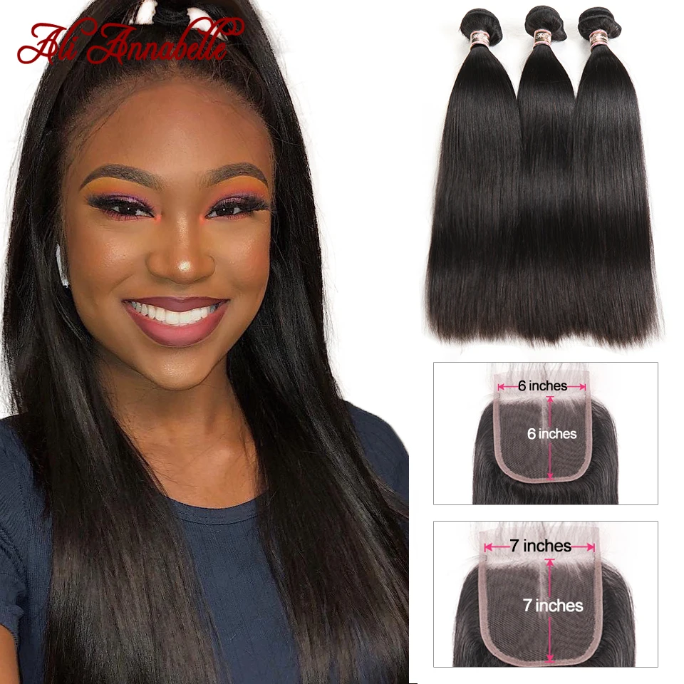 Human Hair Bundles With Closure Straight Hair Bundles With Closure