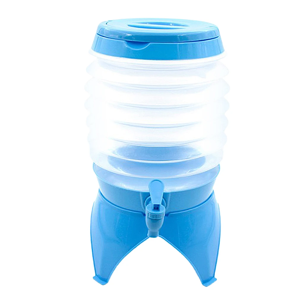 Folding Collapsible Water Container 5.5L Camping Hiking Fishing Travel Carrier Tap Bucket