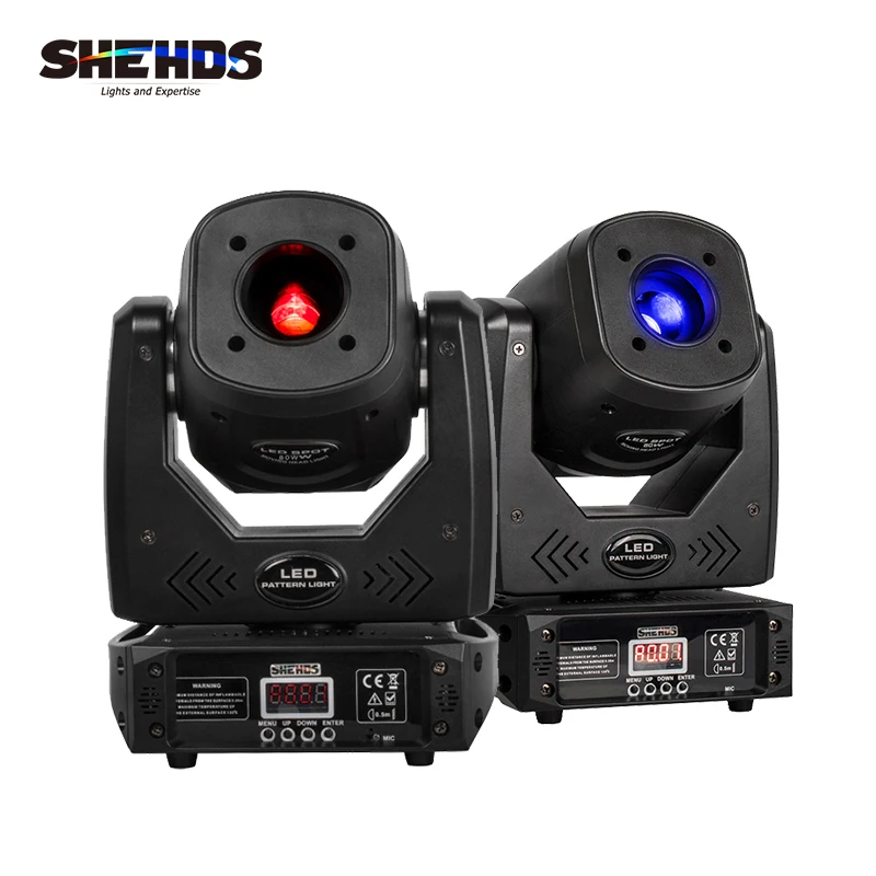 SHEHDS LED Spot 80W With Threer-Prism Gobo Moving Head Light Party Dj Equipment Bar Light KTV Bar Stage Lighting Effect