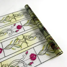 Витражный цветочный узор стеклянная наклейка статическое тиснение лазерное тиснение защита конфиденциальности мульти-размер оконное покрытие 17,77 ''by78. 7''