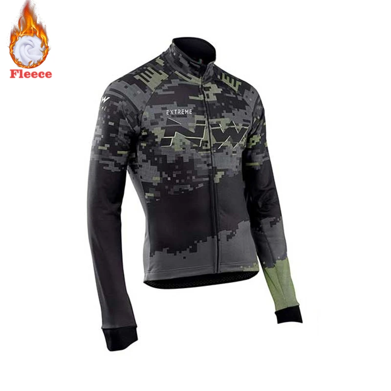 Northwave теплая Зимняя Теплая Флисовая одежда для велоспорта, мужской костюм из Джерси, одежда для езды на велосипеде, MTB, длинный комбинезон, комплект - Цвет: cycling jersey 6