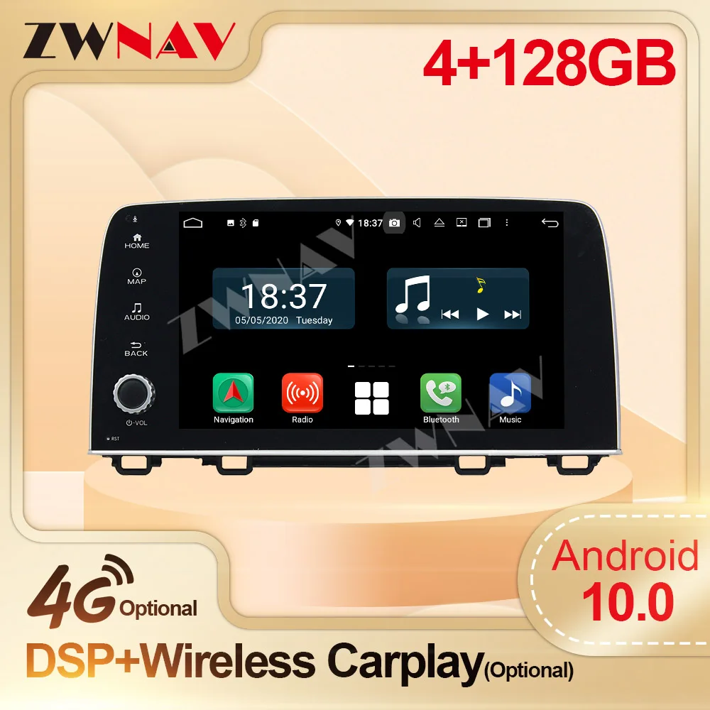

128G Carplay 2 Din Android Screen Stereo Receiver For Honda CRV 2017 2018 2019 Video Radio Auto Audio Recorder Player Head Unit