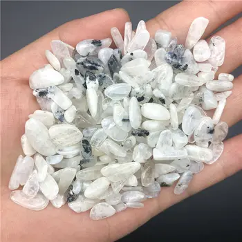 

8-12mm 50g Natural White Moonstone Crystal Quartz Polishing Gravel Reiki Healing Chips Natural Quartz Crystals