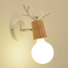 Lámpara de pared Vintage Luz de madera montada en la pared iluminación de cabecera decoración minimalista con Base para el hogar sala de estar dormitorio AXYC