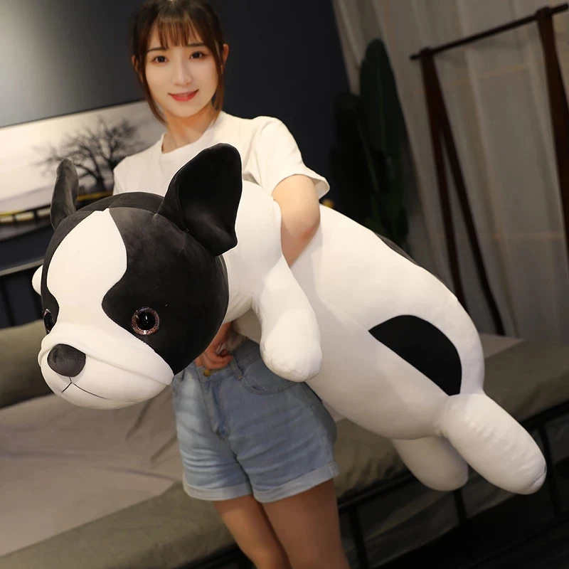 Lying French Bulldog 80-120CM Plush Toys Staffed Giant Dog Puppy Animal Doll Soft Long Sleep Pillow Cushion Kids Girls Gift