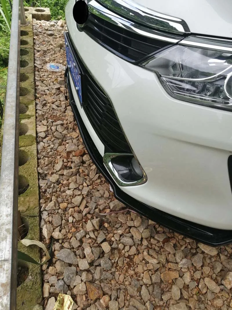 Подходит для Toyota Camry 15-17 глянцевый черный/углеродное волокно ABS передний бампер крышка для губ Отделка 1 шт