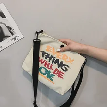 Сумка женская новая стильная сумка на плечо в Корейском стиле модная женская Холщовая Сумка Студенческая сумка на плечо