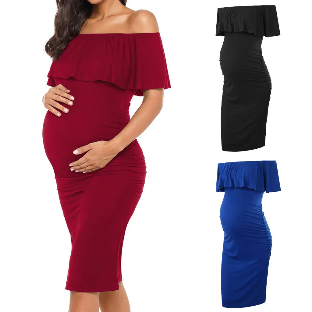 Vetement femme женская одежда вечернее платье для беременных ropa de платья mujer платье мини с оборками для беременных