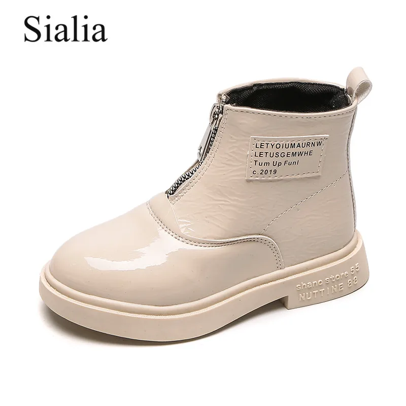 Sialia/детские ботинки; ботинки для девочек; сезон осень-зима; модные вечерние Ботильоны на молнии с круглым носком; tenis infantil menina