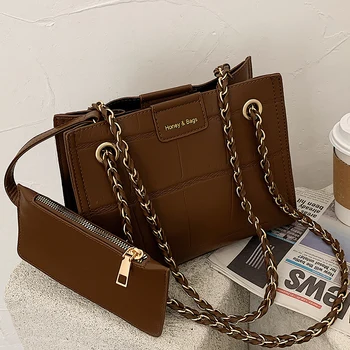 

Hong Kong Style Retro Simple Women's Pouches 2020 New Fashionable Popular One Shoulder Bag Western Style Crossbody Tote