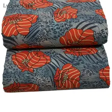 Lychee Life Анкара африканская восковая ткань полиэстер красная ткань с цветочным принтом для вечерние платья Швейное Ремесло «сделай сам»