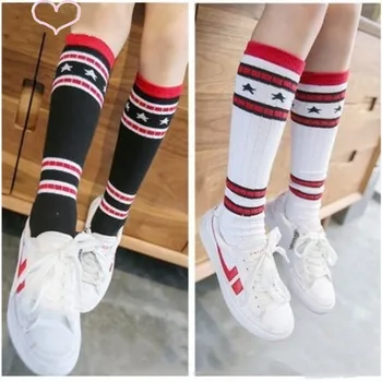 

New Spring And Autumn Girls' Cotton Tube Socks Children's Knee Socks Middle Tube Children's Socks Students' High Tube Socks Half