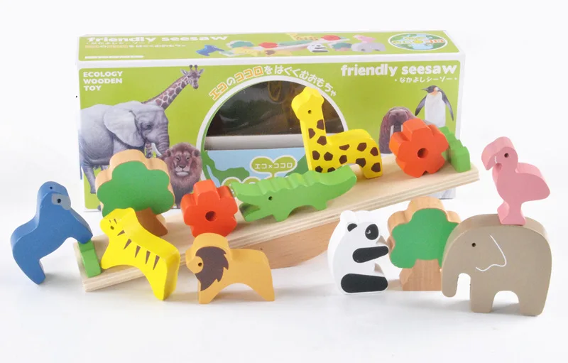 

CHILDREN'S Early Education Balance Wooden Forest Animal Seesaw Building Blocks Jenga Baby Concentration Educational Toy