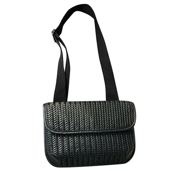 

Straw Shoulder Bag for Women Straw Waist Chest Bags Summer Rattan Bags Handmade Woven Beach Crossbody Messenger Bag Pack