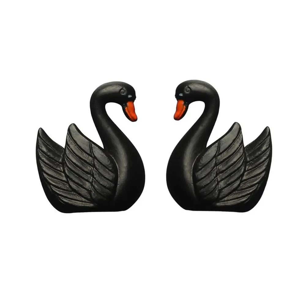 Маленький резиновый Лебедь магнит на холодильник с животным магнитом на холодильник стикер для домашнего украшения кухни сувенир подарки - Цвет: Pair Black Swans