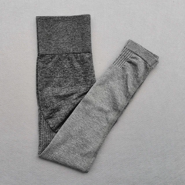 Dark gray Pants 2 Женский комплект для йоги, одежда для спортзала, Омбре, бесшовные градиентные леггинсы+ Топ с длинным рукавом, спортивный костюм для тренировок, Женский комплект для фитнеса, одежда для активного отдыха - Цвет: Dark gray Pants 2