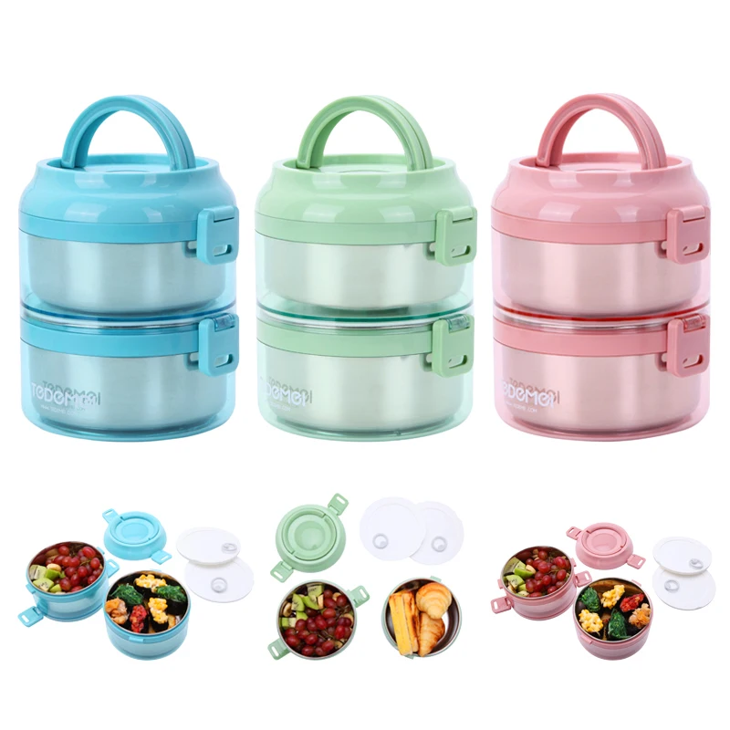 

Lunch Box Latest Stainless Steel Bento Snack Box Double Layer Food Container Office School Storage Box With Handle