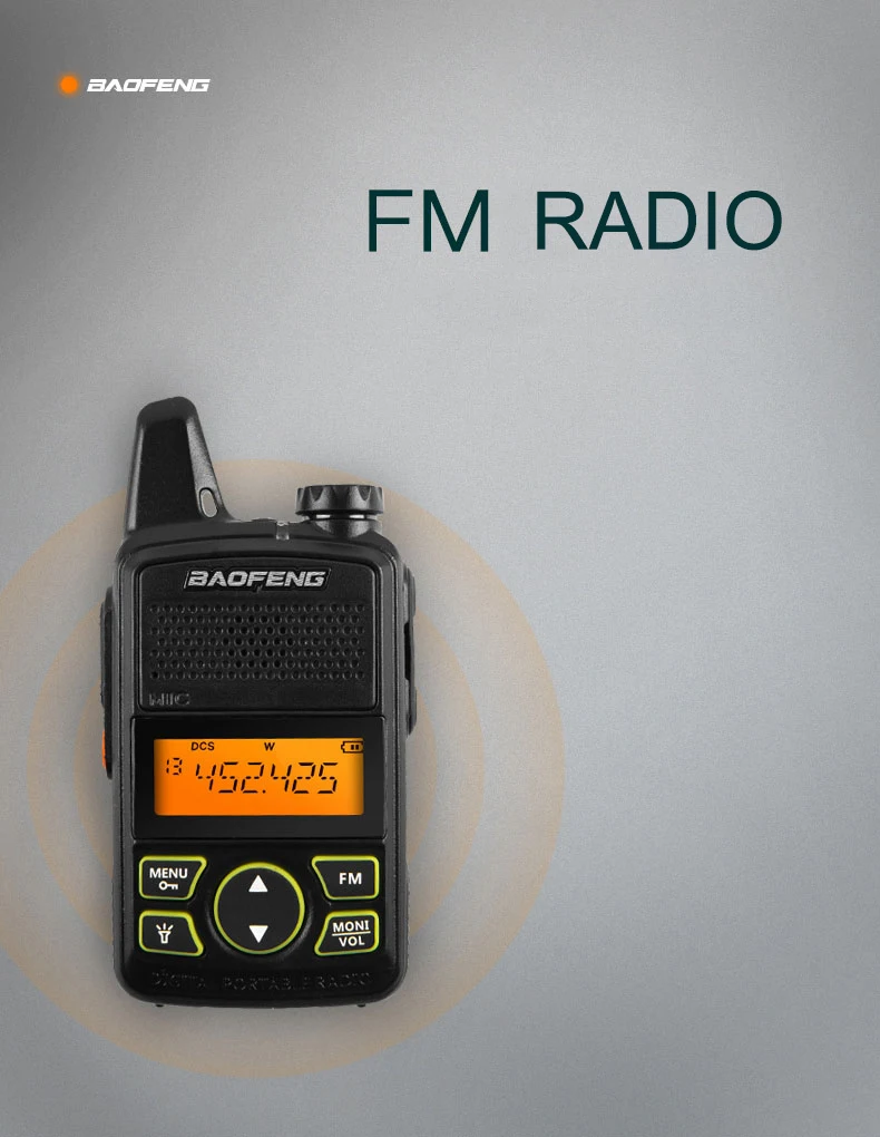 2 шт.) Baofeng BF-T1 мини-рация UHF портативный двухстороннее радио FM функция Ham Радио Baofeng T1 USB HF трансивер