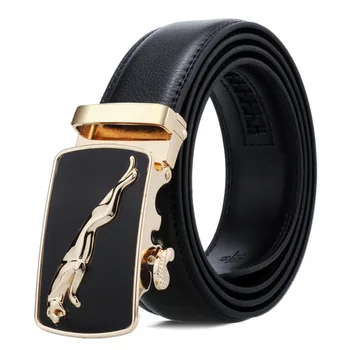 

Top quality classical style fashion men black color genuine leather men belts Automatic Buckle Designer men belt 2008010-05