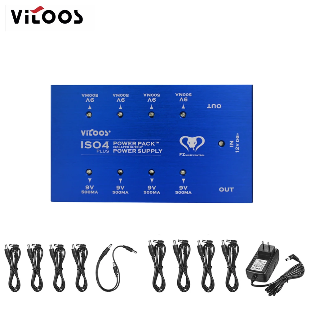 VITOOS ISO4PLUS гитарная педаль питания Блок питания станция 8 изолированных выходов Макс. 500мА для DC 9 в педаль аксессуары для гитары