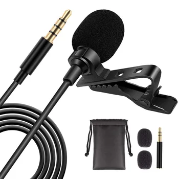 

2020 Hot Sale 3.5mm Mini Portable Wired Lavalier Microphone Collar Lapel Clip-on Mic Anti-noise Cable 1.5M for PC Phone Laptop