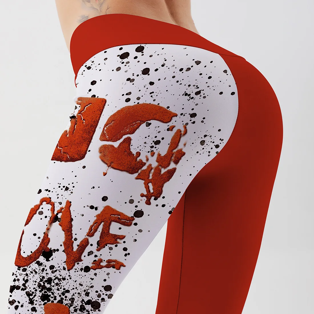 amazon leggings Fitness High Waist Red Leggings For Fitness Ladies Sexy Letter Printed Gym Sports Workout Leggings Push Up Fitness Female Leggin yoga pants for women