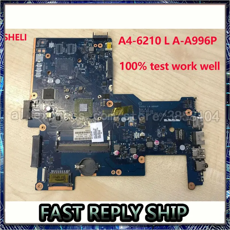 Материнская плата для ноутбука HP Pavilion 15-G 15Z-G 255 G3 A4-6210 764265-001 764265-501 765103-501 ZSO51 LA-A996P