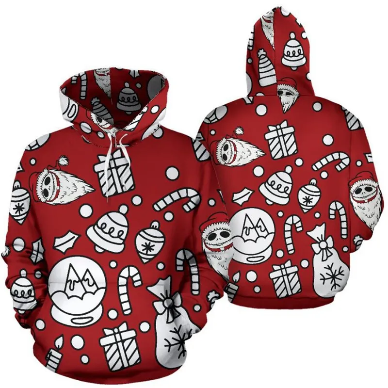 Слоновая кость Anime The Nightmare Before Christmas Cosplay Jack Skellington Hoodie Men and women Sweaters Anime Apparel 3D Printing New - Цвет: Слоновая кость