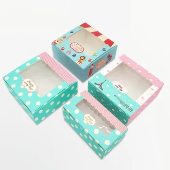 

2020 New Arrival Craft Paper Cake Box Packaging 2/4/6 cupcakes boxes Wedding/Birthday home party pastry gift boxes 5pcs