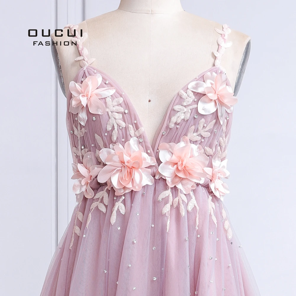 Kaufen Sexy V ausschnitt Abendkleid Lange 2019 Backless Robe De Soiree Prom Kleider Hochzeit A linie Spitze Blume Perle Ballkleid OL103424