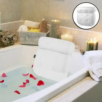 

Breathable 3D Mesh Spa Bath Pillow with Suction Cups Hot Neck For Home Pillow Bathroom Spa Support Back Tub Accessories and L7O2