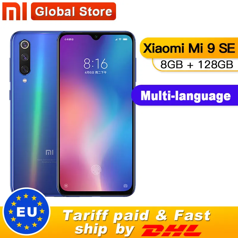 Global rom Xiaomi mi 9 SE, 8 ГБ, 128 ГБ, mi 9 SE, Смартфон Snapdragon 712, четыре ядра, 5,97 дюймов, 48 МП, тройная камера, отпечаток пальца, 3070 мА/ч