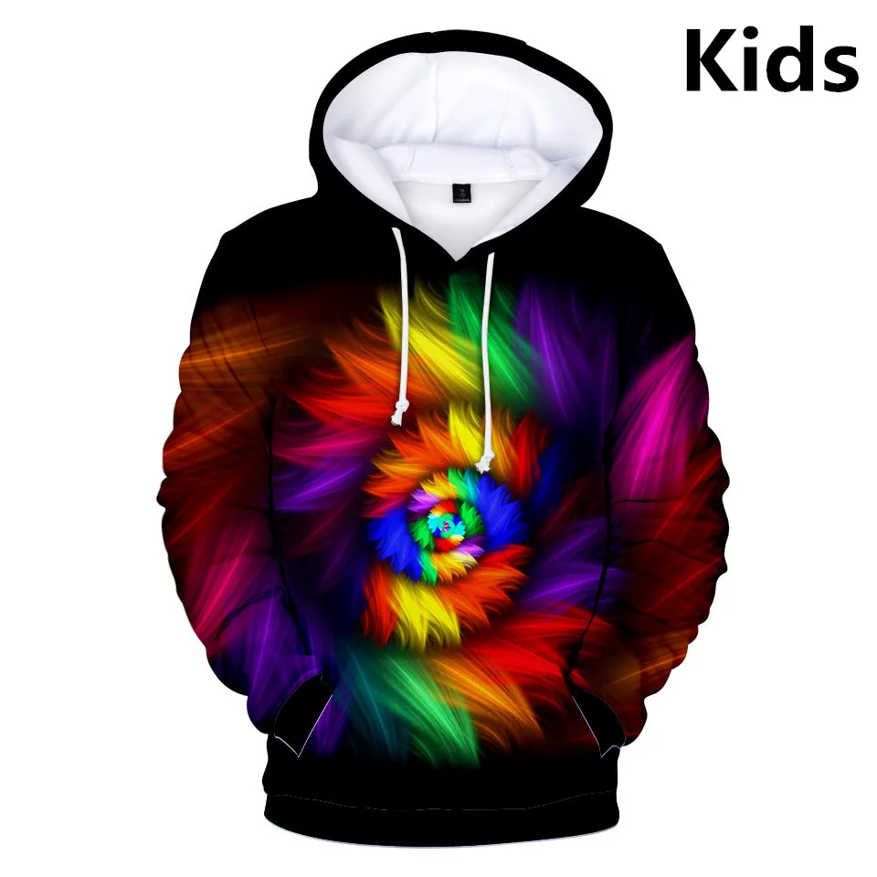 Kids Boys Girls Halloween Novelty 3D Floral Print Hoodies Sweatshirt Pullover 